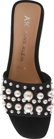 Eugenie Faux Pearl Slide Sandal