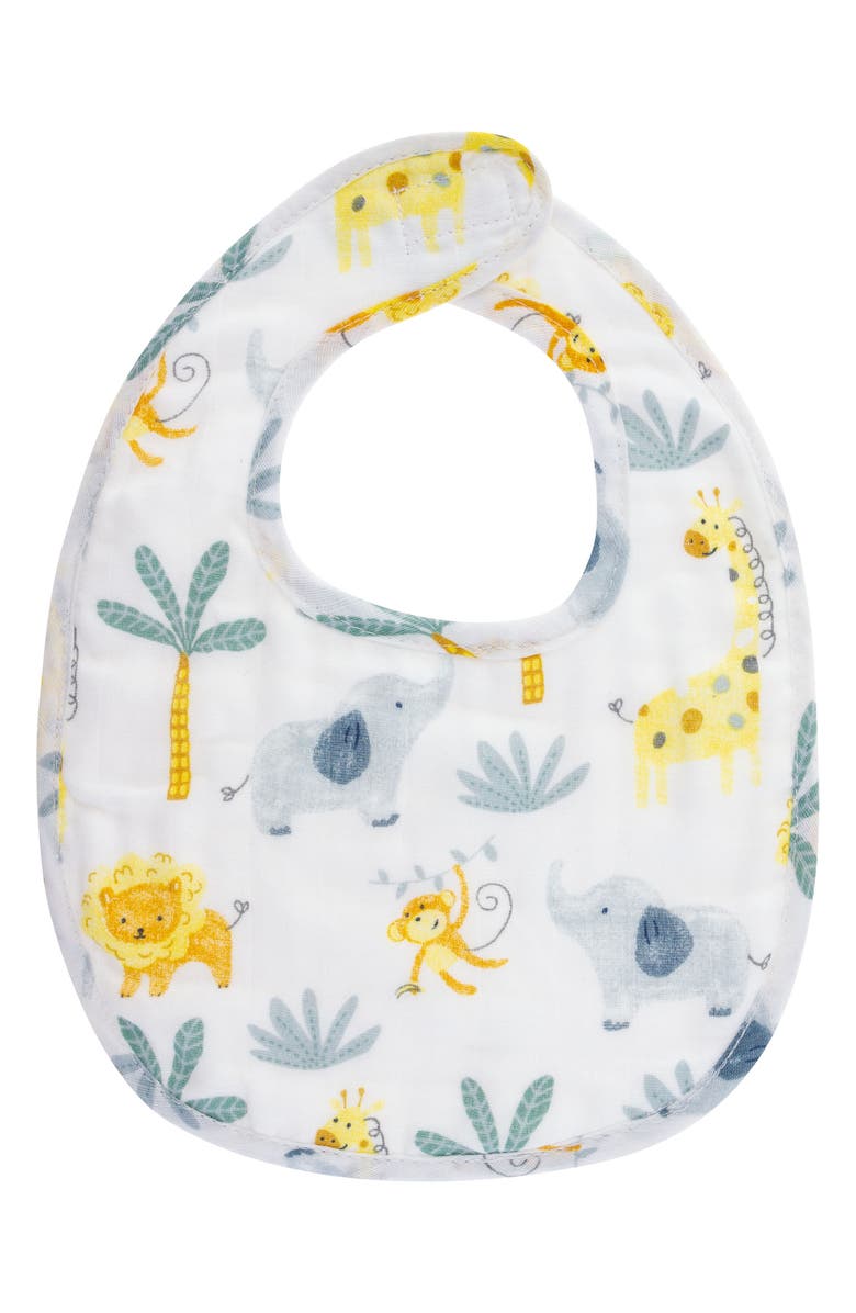 Stephen Joseph 2-Pack Cotton Muslin Bibs & Silicone Spoon Set, Alternate, color, Zoo