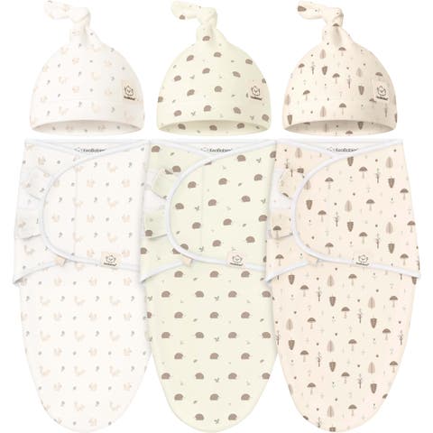 3-Pack Soothe Swaddle Wraps with Knot Hats