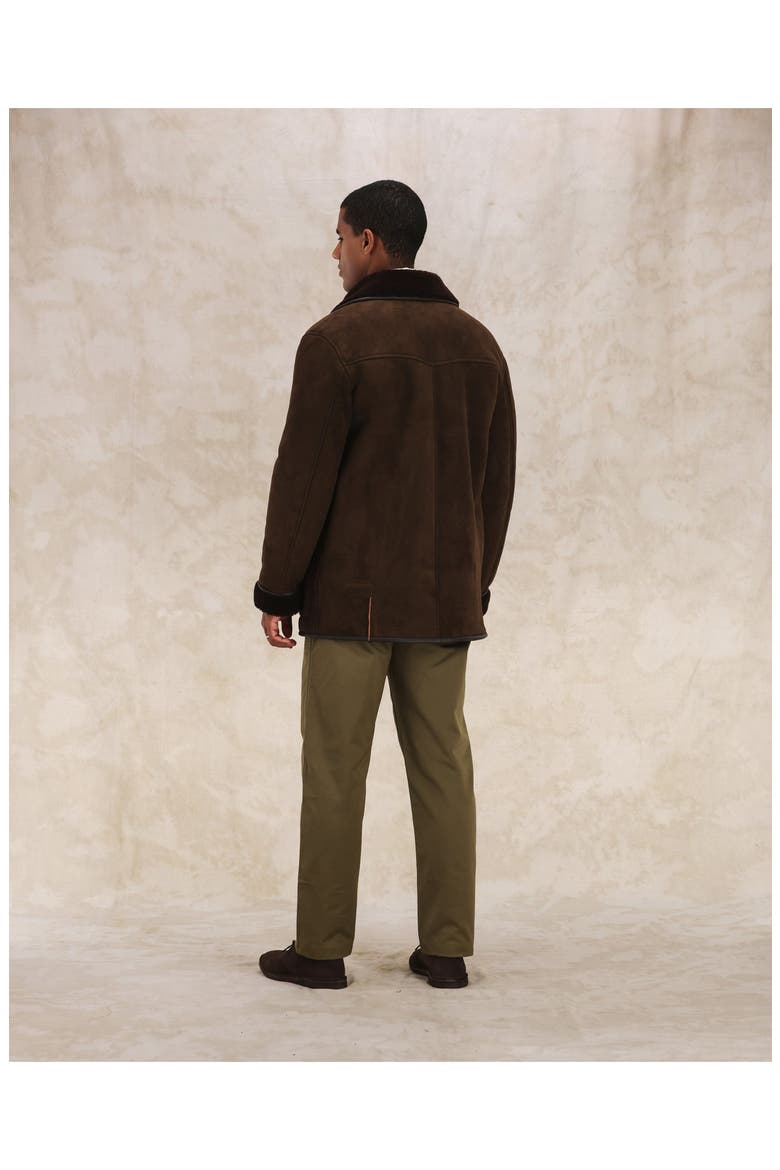 Double Breasted Shearling Jacket, Alternate, color, Brown