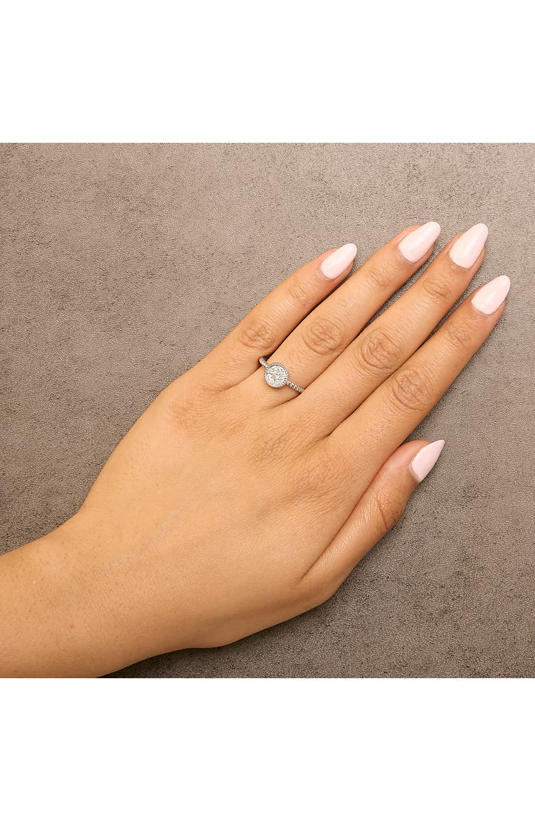 Haus of Brilliance Sterling Silver 1/4 Cttw Diamond Floral Round Braided Ring, Alternate, color, Silver