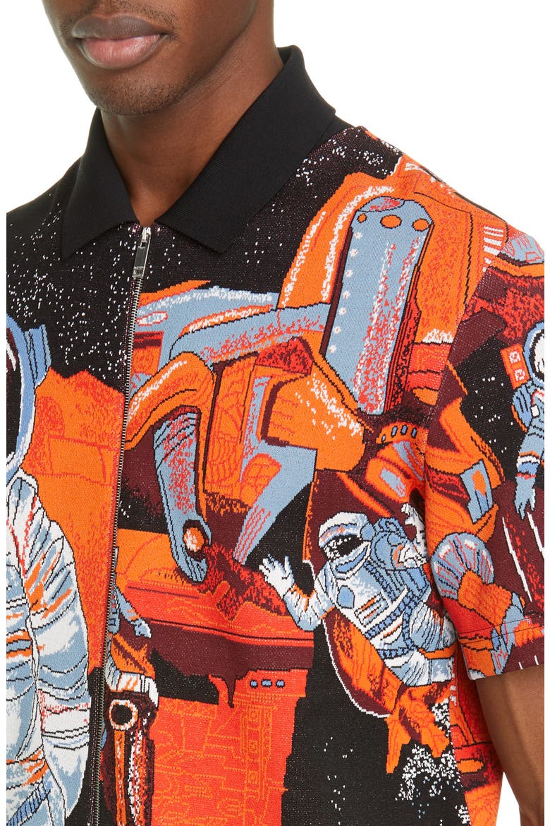 Astronaut Zip Front Shirt, Alternate, color, ORANGE