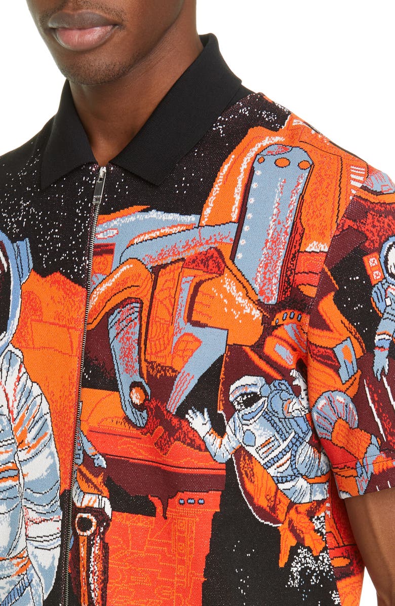 Valentino Astronaut Zip Front Shirt, Alternate, color, 
