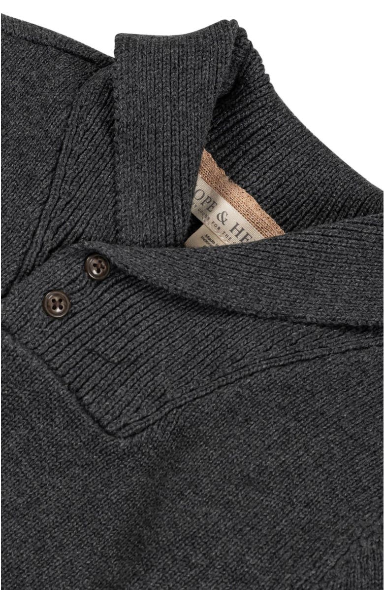 Hope & Henry Boys' Organic Shawl Collar Sweater, Kids, Alternate, color, Charcoal Heather Stripes