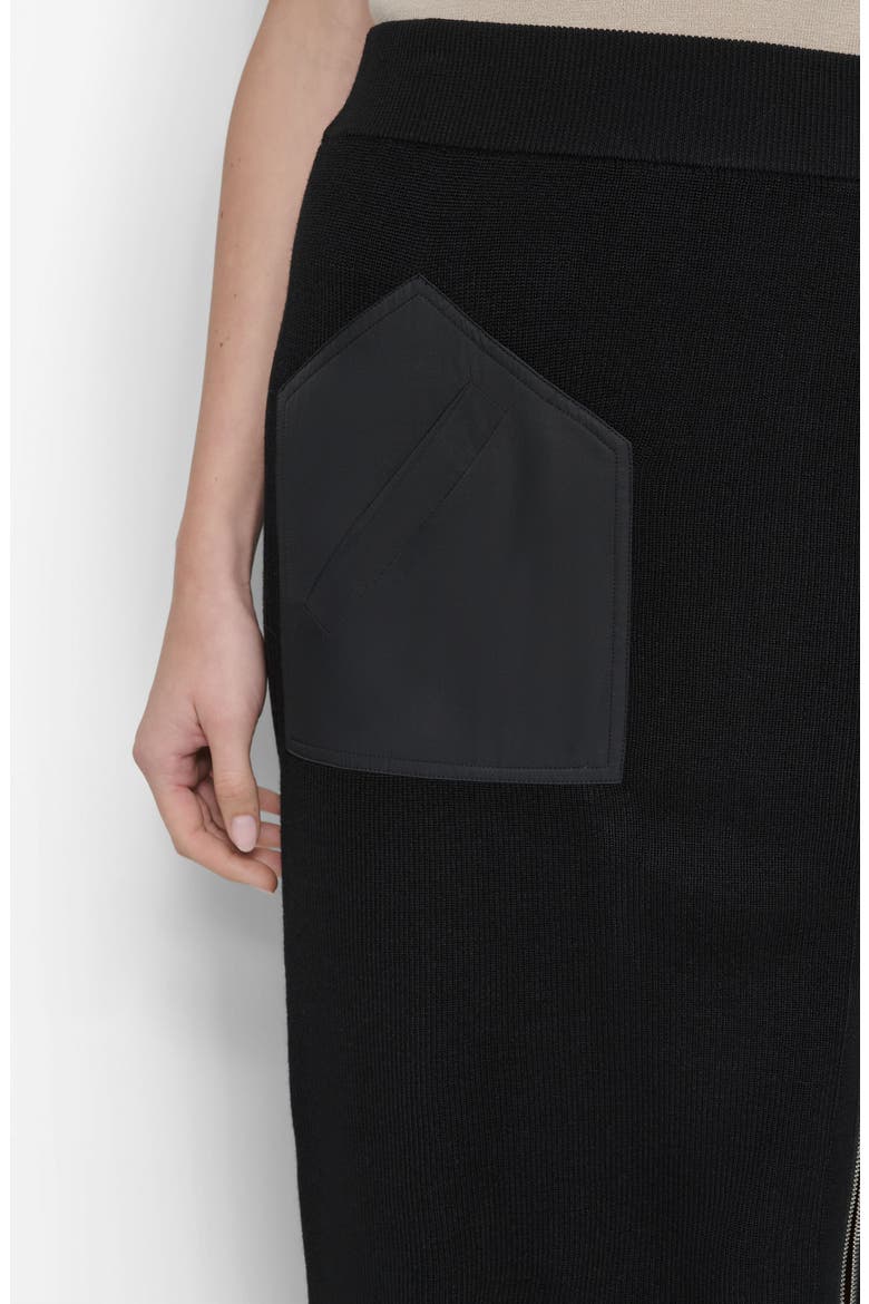 Zipper Slit Midi Sweater Skirt, Alternate, color, BLACK