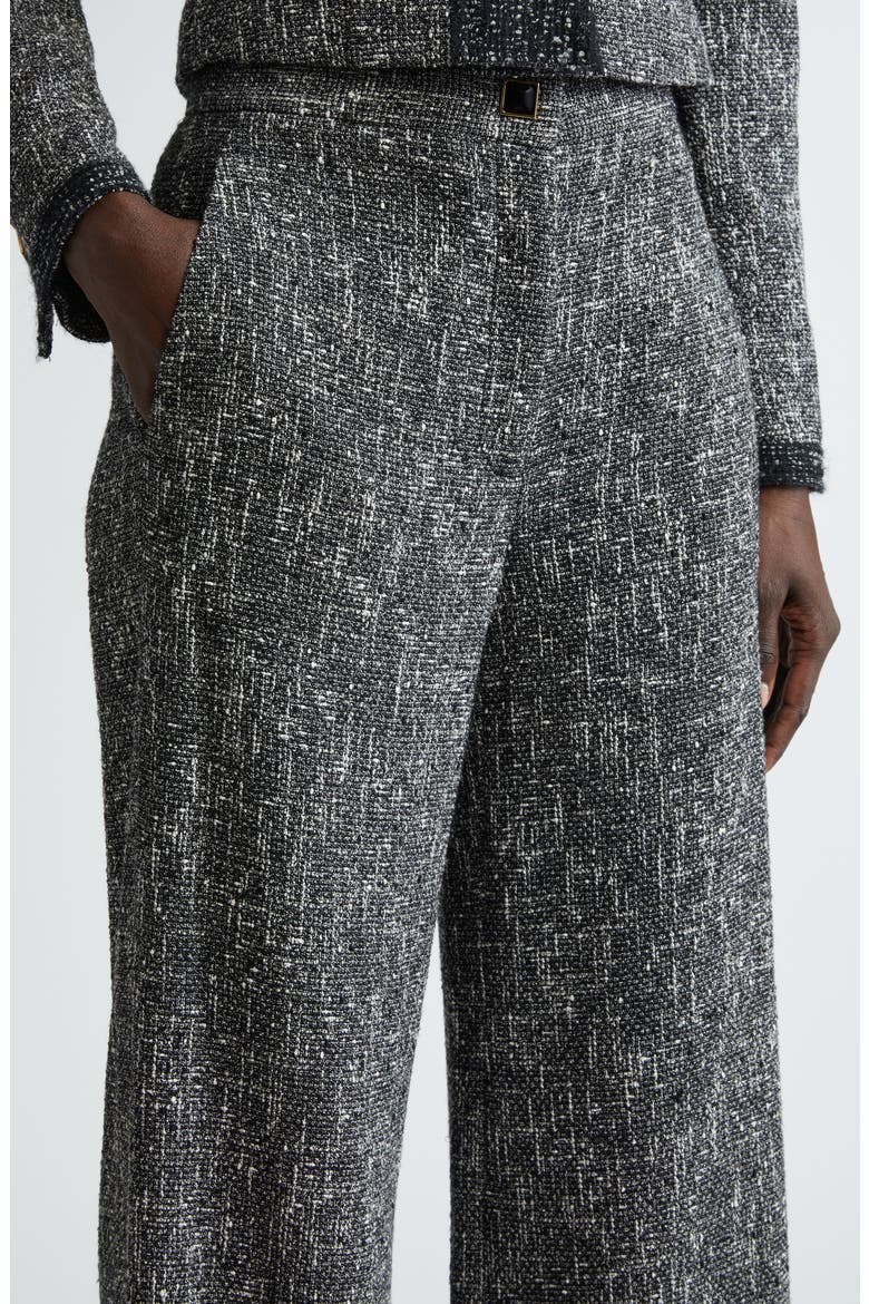 Tweed Wide Leg Trousers, Alternate, color, BLACK/ CHALK MULTI