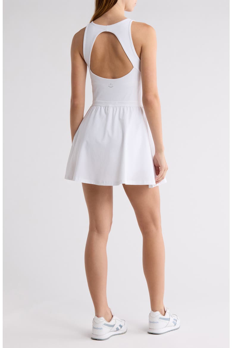 Score Pleated Minidress, Alternate, color, TRUE WHITE