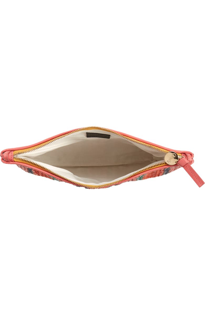 Clare V. Stripe Woven Leather Clutch, Alternate, color,