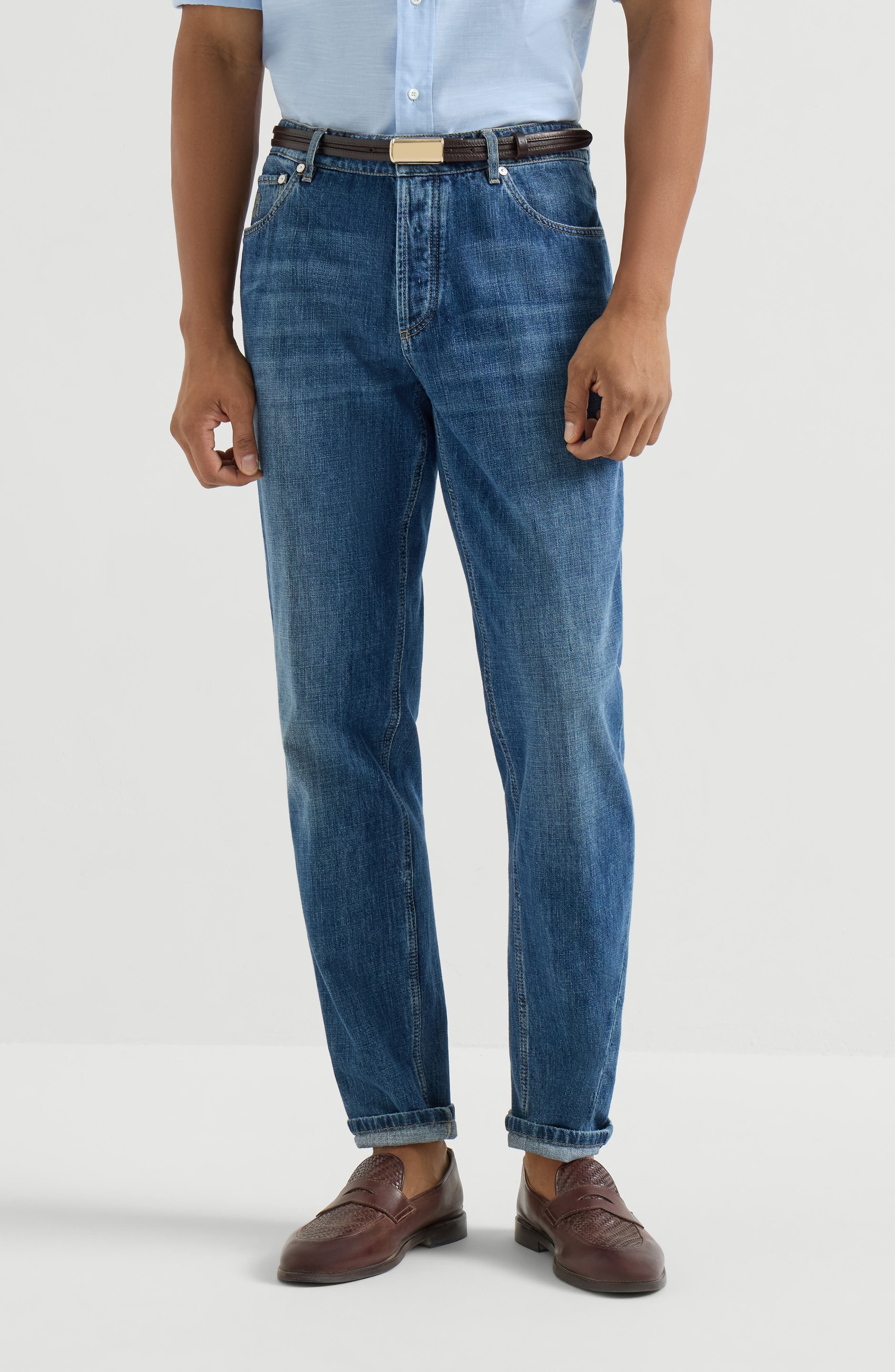 Lightweight denim trousers - image 5