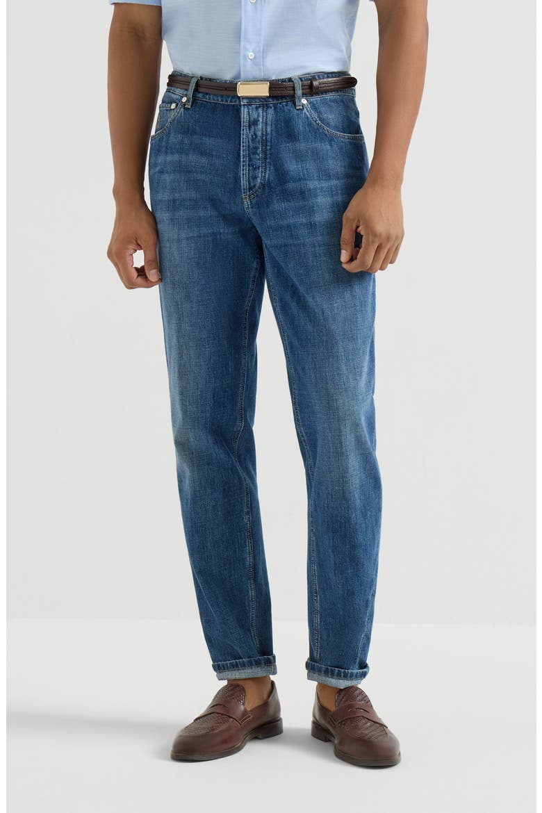 Lightweight denim trousers, Main, color, Medium Denim