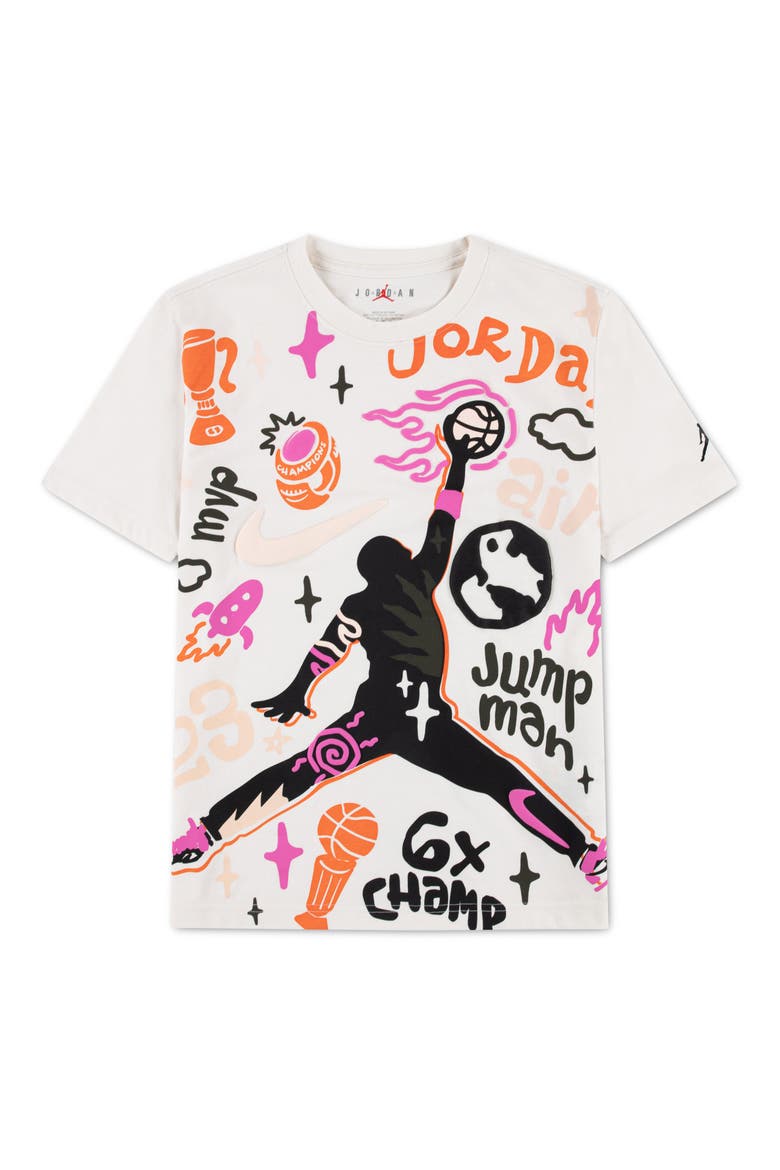 Kids' Merch Allover Print T-Shirt, Main, color, PALE IVORY