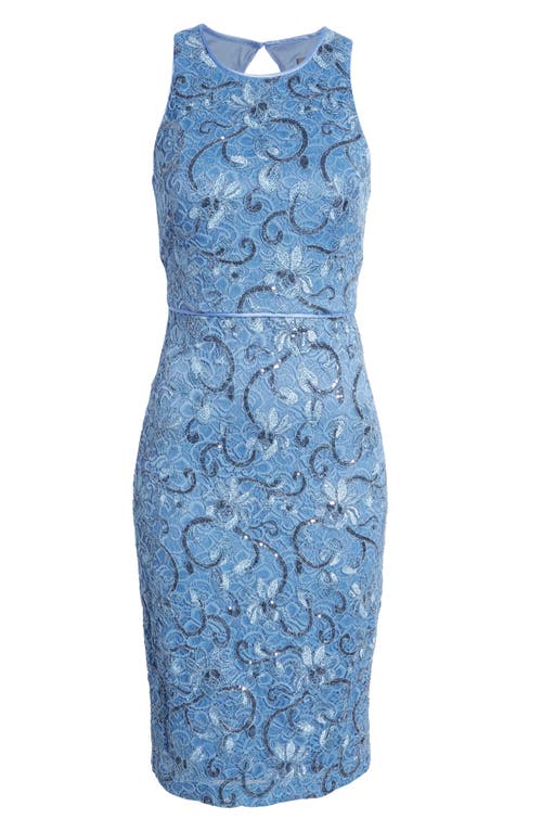 Vince Camuto Womens Sequined Knee-length Bodycon Dress In Periwinkle
