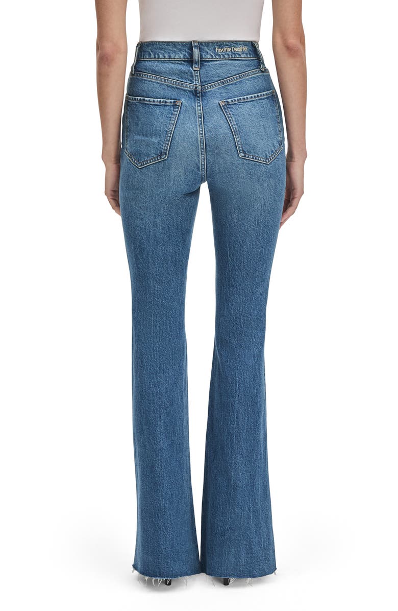 Favorite Daughter The Valentina High Waist Raw Hem Flare Leg Jeans, Alternate, color, Beacon