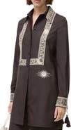 Burberry Embroidered Silk Shirt Dress