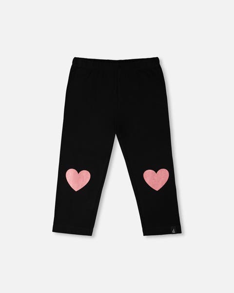 Organic Cotton Jersey Capri with Knee Foil Heart Print (Toddler, Little Kid & Big Kid)