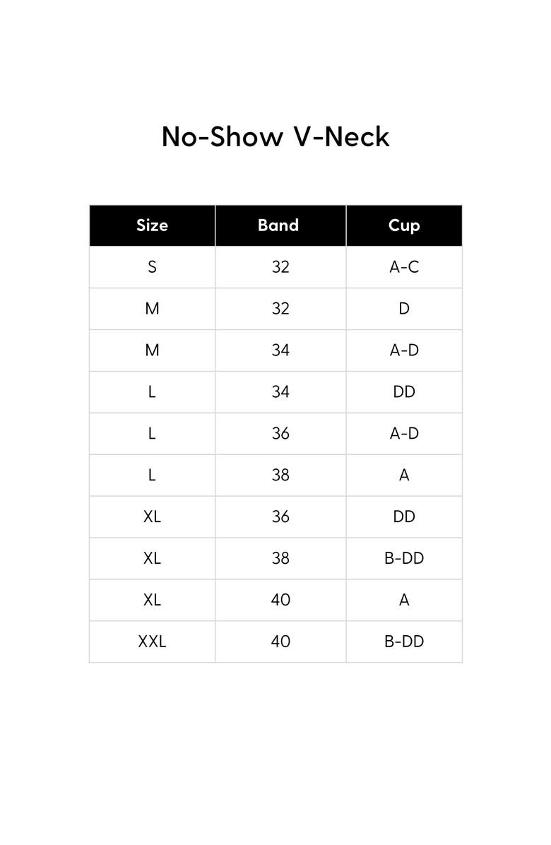 Siella No-Show V-Neck Bra, Alternate, color, Black