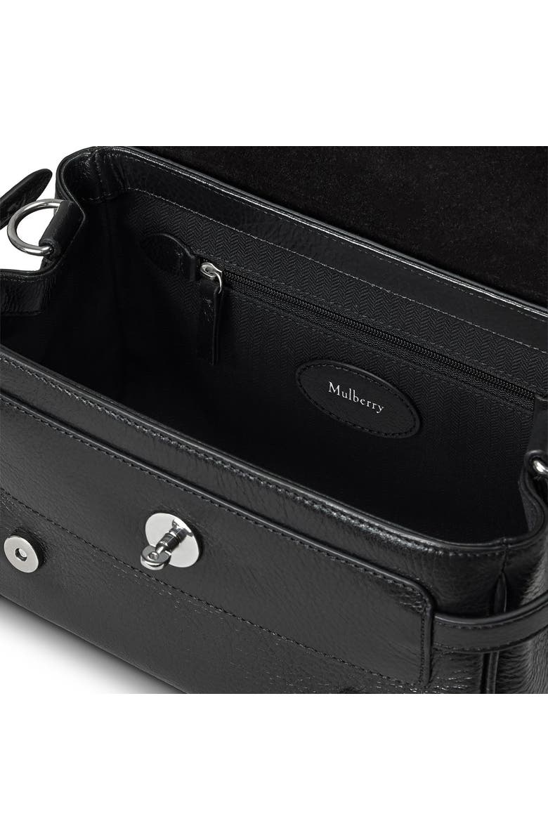 Mulberry Mini Alexa High Shine Leather Top Handle Bag, Alternate, color, Black