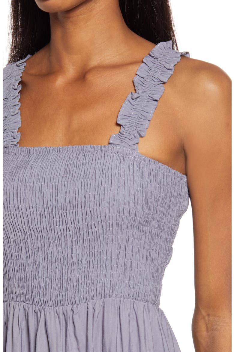 Julia Smocked Sleeveless Midi Sundress, Alternate, color, DUSTY PURPLE