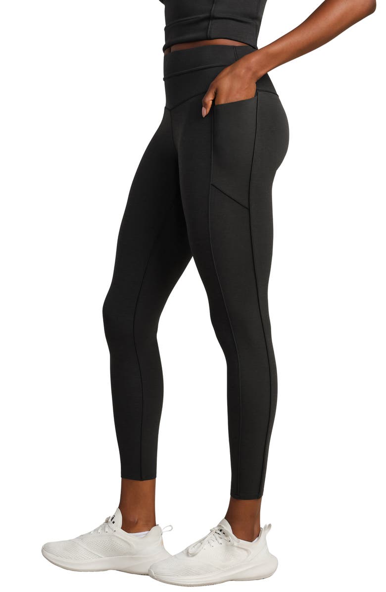 Rhone Heather Revive Pocket 7/8 Leggings, Alternate, color, Black Heather