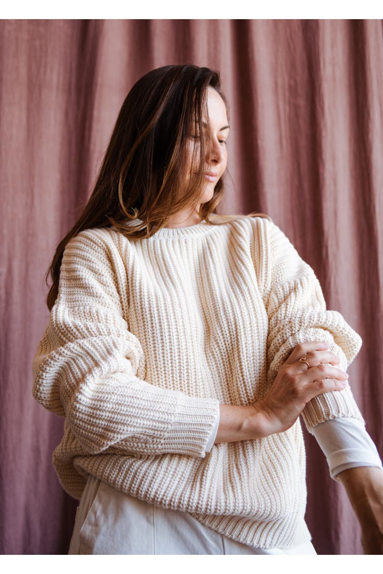 The Chunky Knit Sweater Women, Alternate, color, cornflower blue
