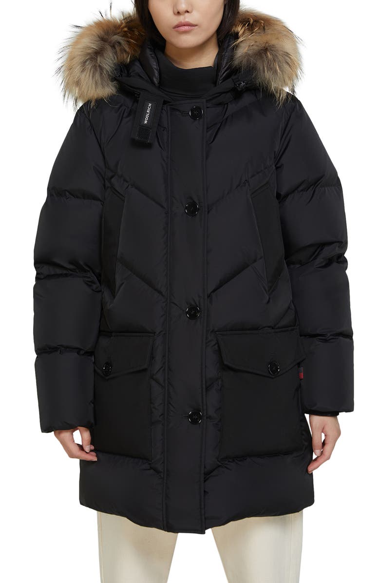 Woolrich Down Parka with Genuine Coyote Fur Trim, Main, color,