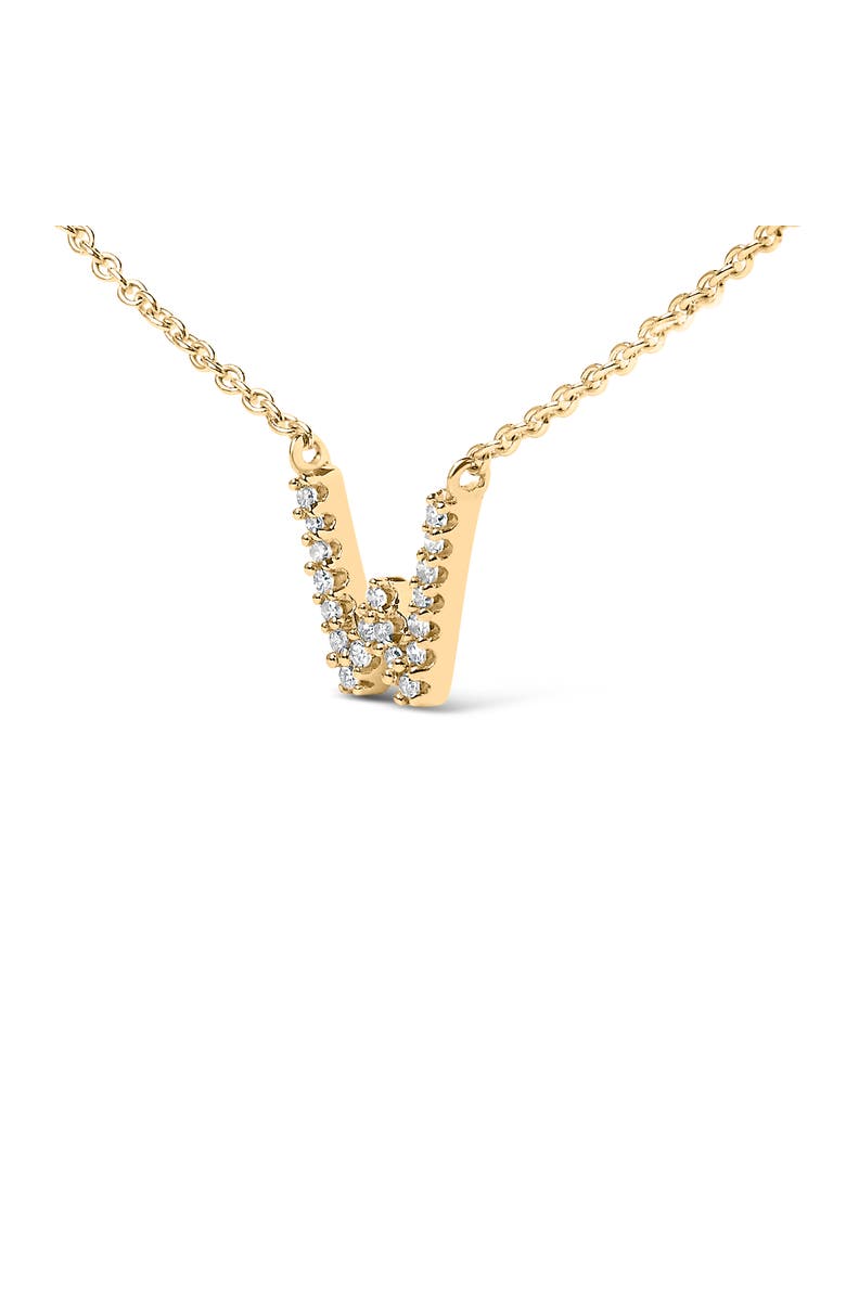 Haus of Brilliance 10K Yellow Gold Diamond Accent "A-Z" Block Initial Pendant Necklace, Alternate, color, Yellow Gold | W