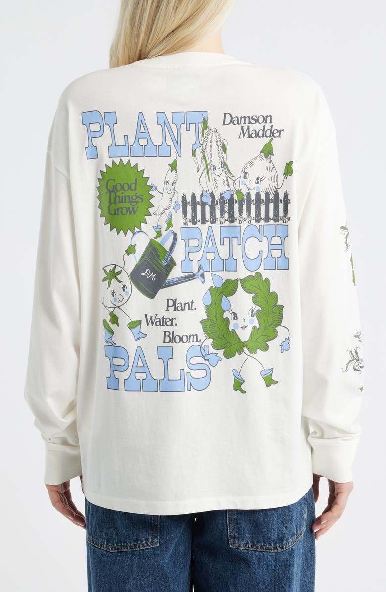Damson Madder Graphic Plant Patch Organic Cotton Top, Alternate, color, Off White