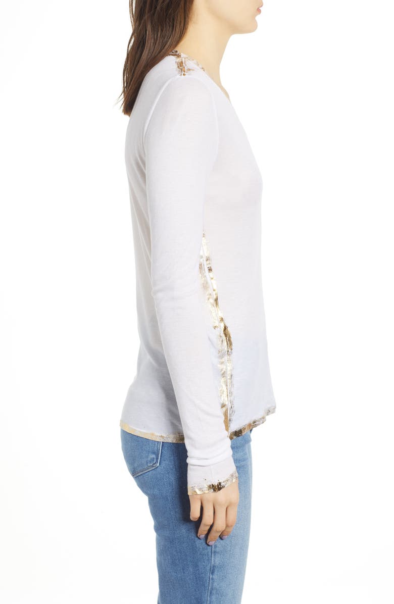 Zadig & Voltaire Willy Gold Foil Tee, Alternate, color, 