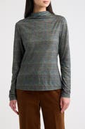 Tahari ASL Mock Neck Long Sleeve Top