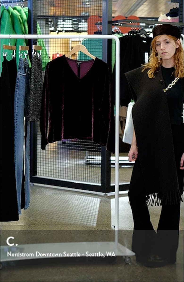 Long Sleeve V-Neck Velvet Top, sales video thumbnail