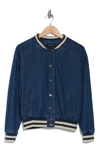 Blu Pepper Denim Bomber Jacket In Denim