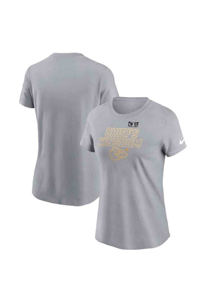 Women's Nike  Gray Kansas City Chiefs Super Bowl LVIII Local Essential T-Shirt, Main, color, Gray