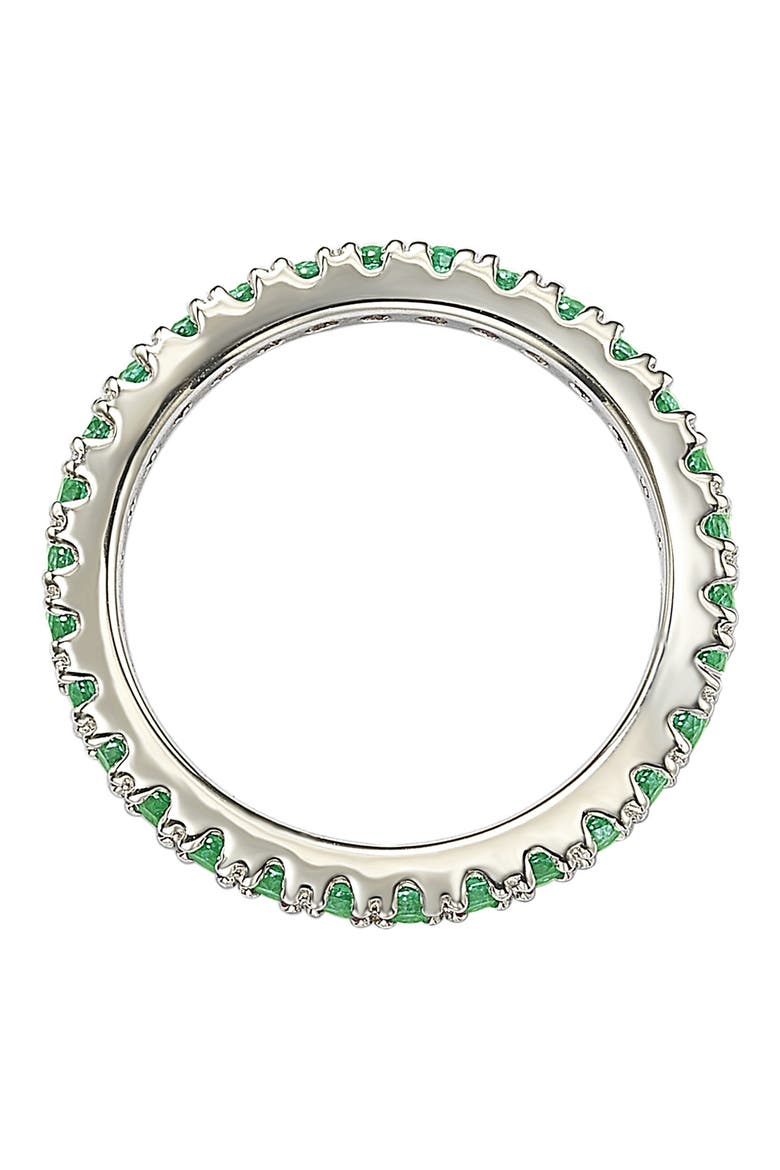 Sterling Silver Green CZ Eternity Band Ring, Alternate, color, GREEN