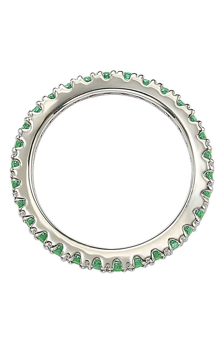 SUZY LEVIAN Sterling Silver Green CZ Eternity Band Ring, Alternate, color, Green