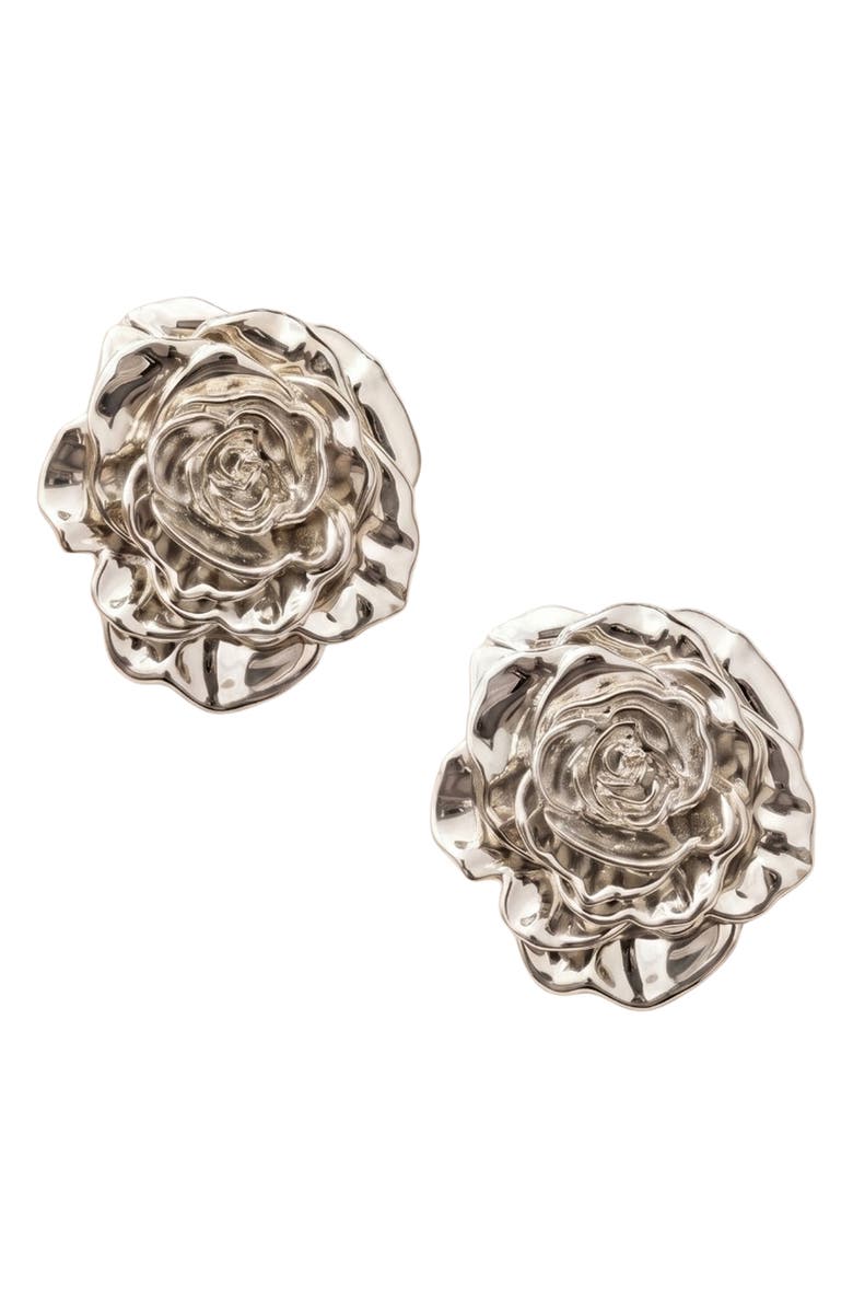 IMBER Rose Statement Stud Earrings, Main, color, 