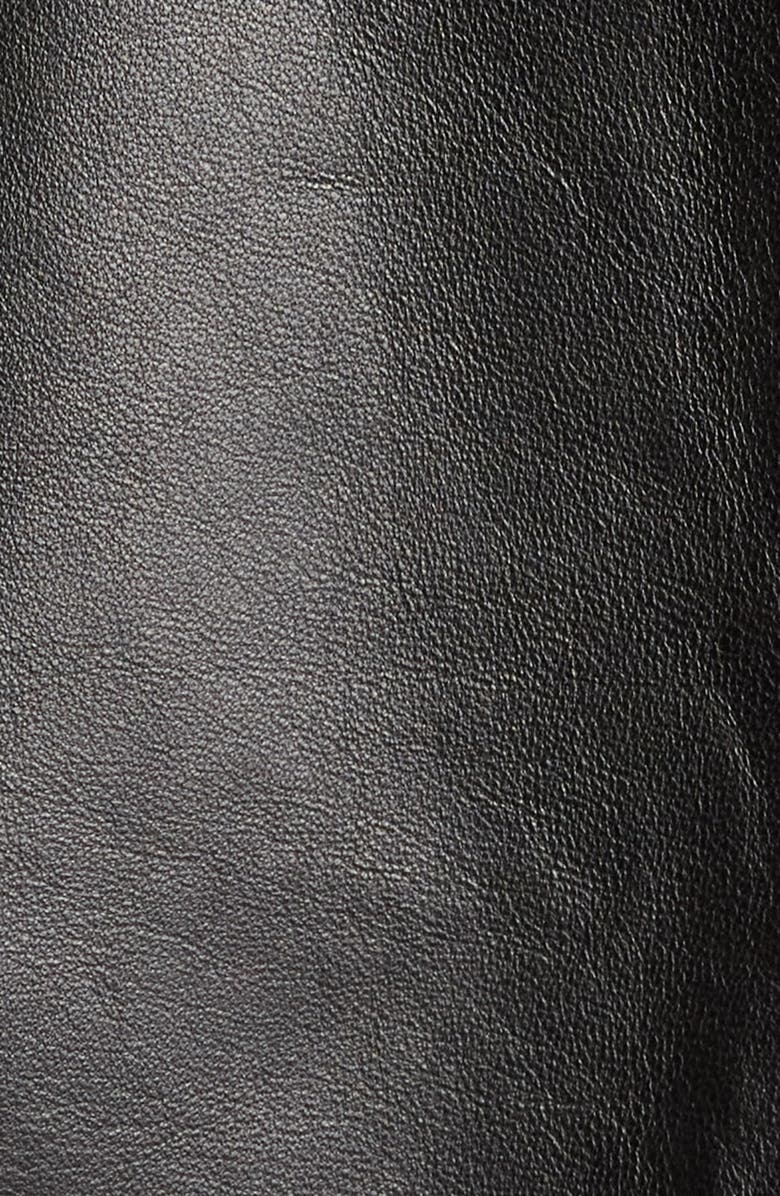 Nordstrom Patch Pocket Crop Leather Jacket, Alternate, color, Black