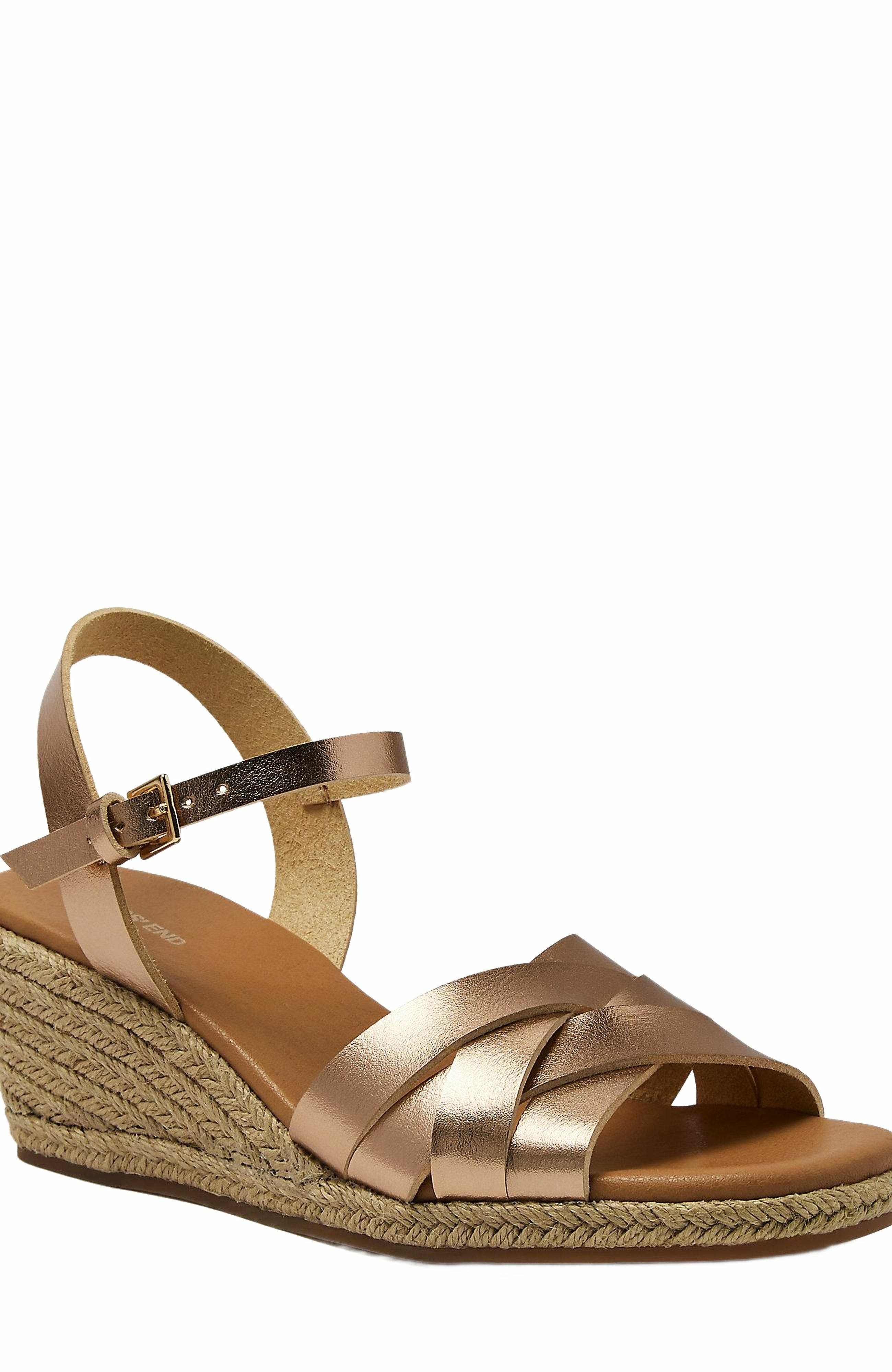 Espadrille Wedge Sandals, Alternate, color, Rose Gold