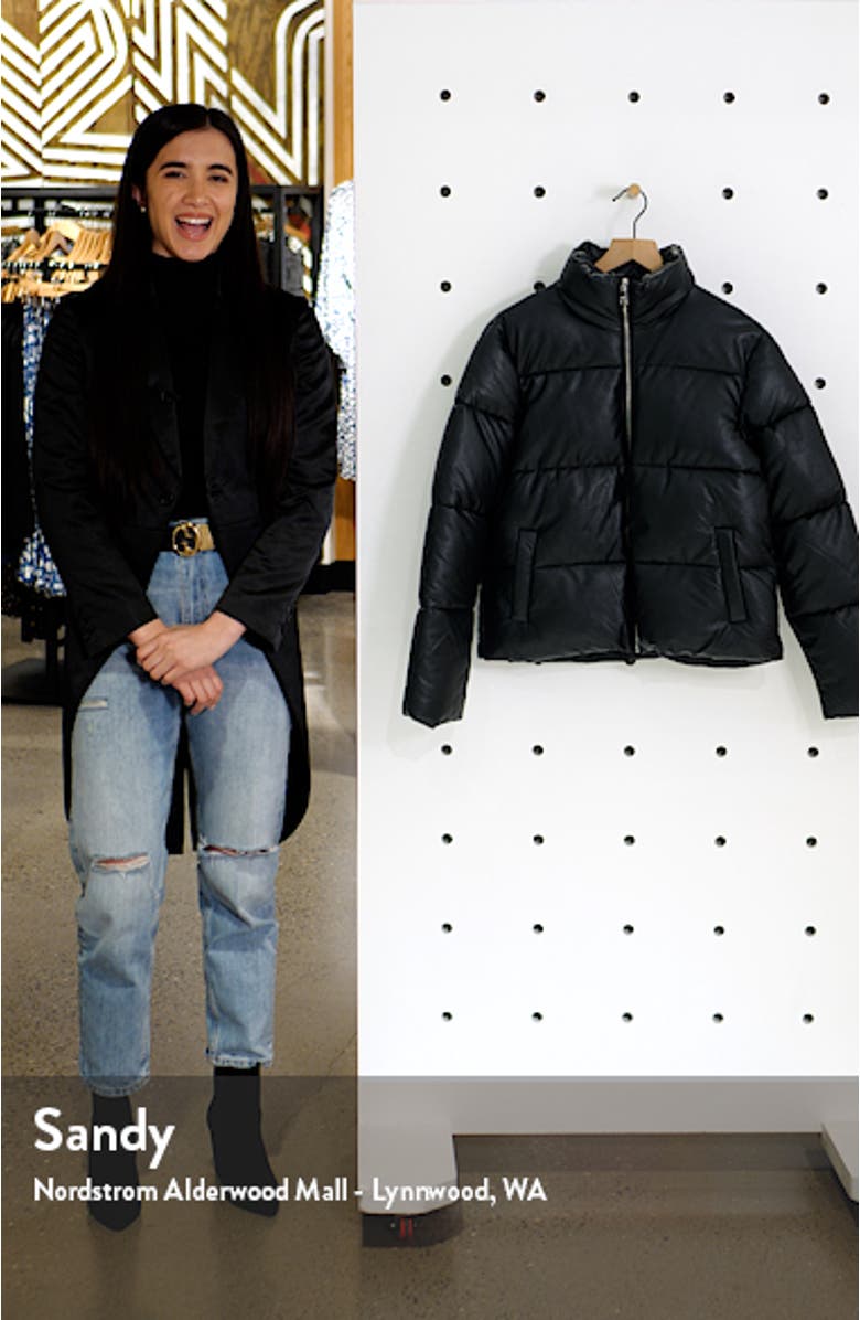 Vigoss Faux Leather Puffer Jacket, sales video thumbnail