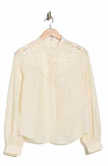 FRAME The Crochet Inset Button-Up Shirt