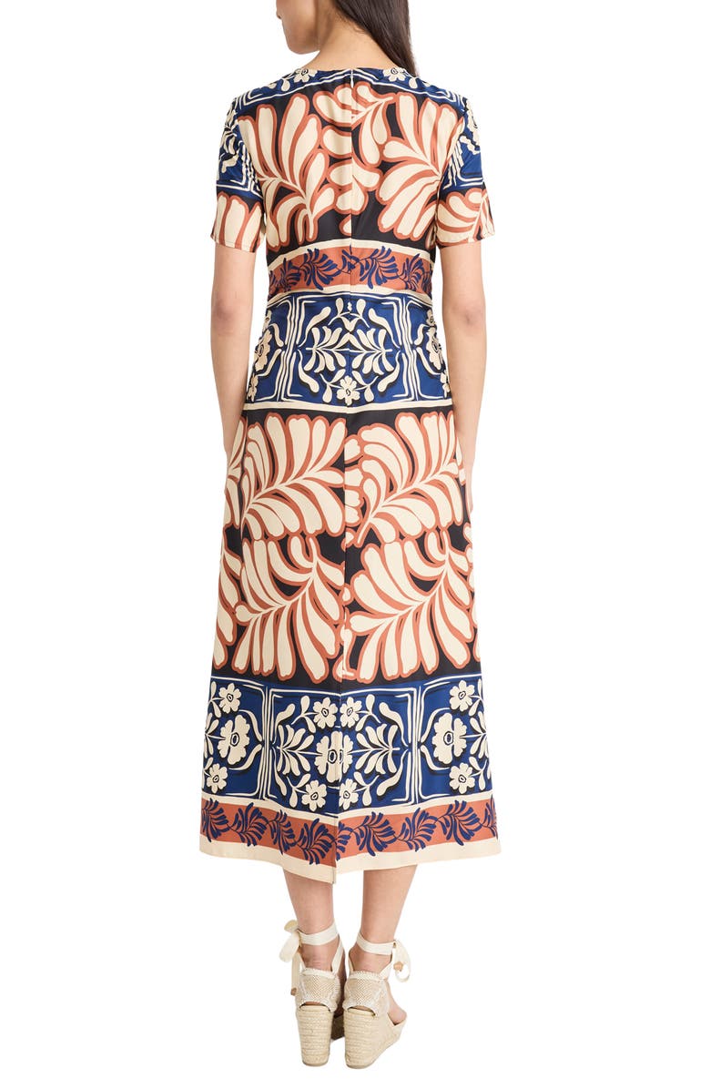 DONNA MORGAN FOR MAGGY Abstract Floral Short Sleeve Maxi Dress, Alternate, color, Black/ Navy