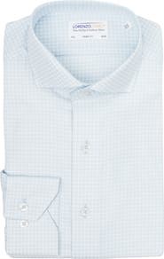 Lorenzo Uomo Trim Fit Tonal Check Stretch Dress Shirt