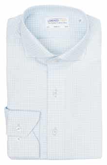 Trim Fit Tonal Check Stretch Dress Shirt