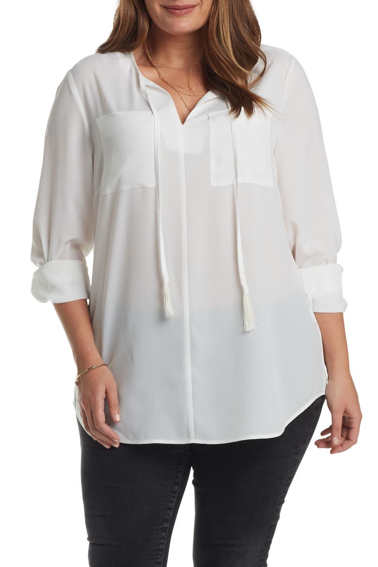 Murphy Split Neck Top, Main, color, GARDENIA