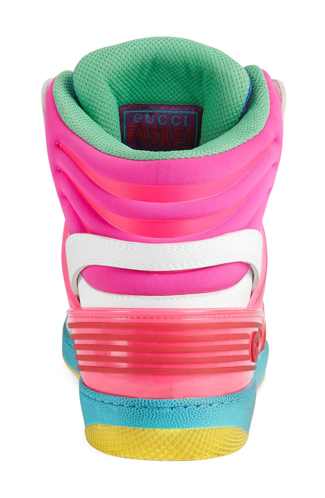 Gucci Basket High Top Sneaker, Alternate, color, 