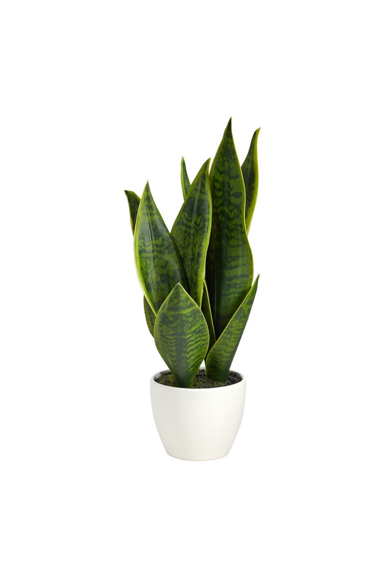 16-in Artificial Sansevieria Snake Plant, Main, color, Green