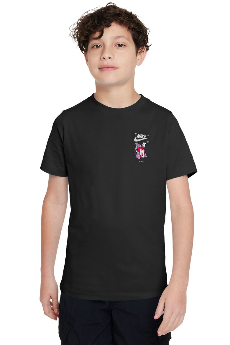 Kids' Sportswear Boxy Graphic T-Shirt, Main, color, BLACK