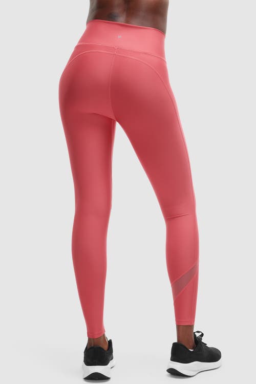 Peloton Endurance Light Mesh Splice High Rise Legging In Brick Red