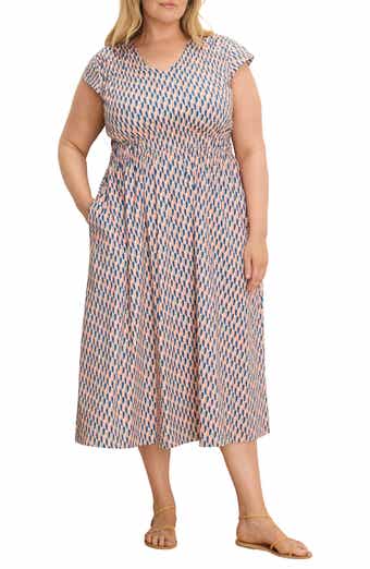 Sideways Dierdre Cap Sleeve Stretch Cotton Midi Dress