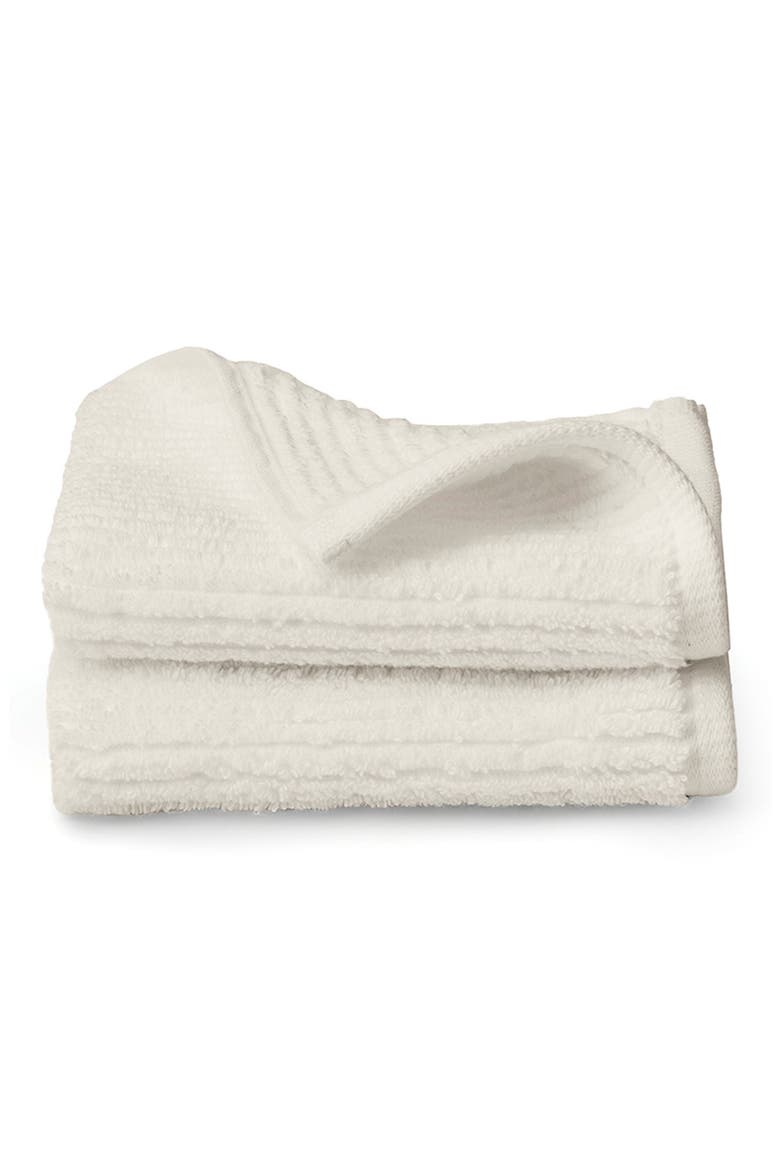 Set of 2 Ribbed Organic Cotton Washcloths, Main, color, CREAM