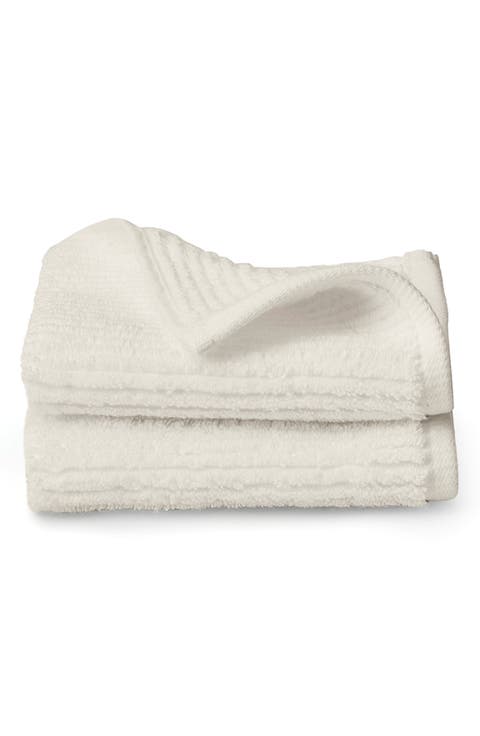 Set of 2 Ribbed Organic Cotton Washcloths